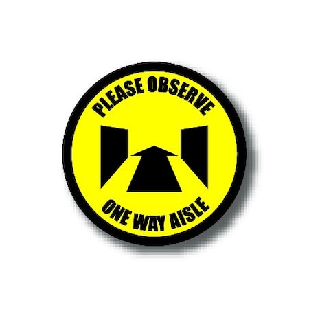 Ergomat 6in CIRCLE SIGNS Please Observe One Way Aisle DSV-SIGN 36 #0759 -UEN
